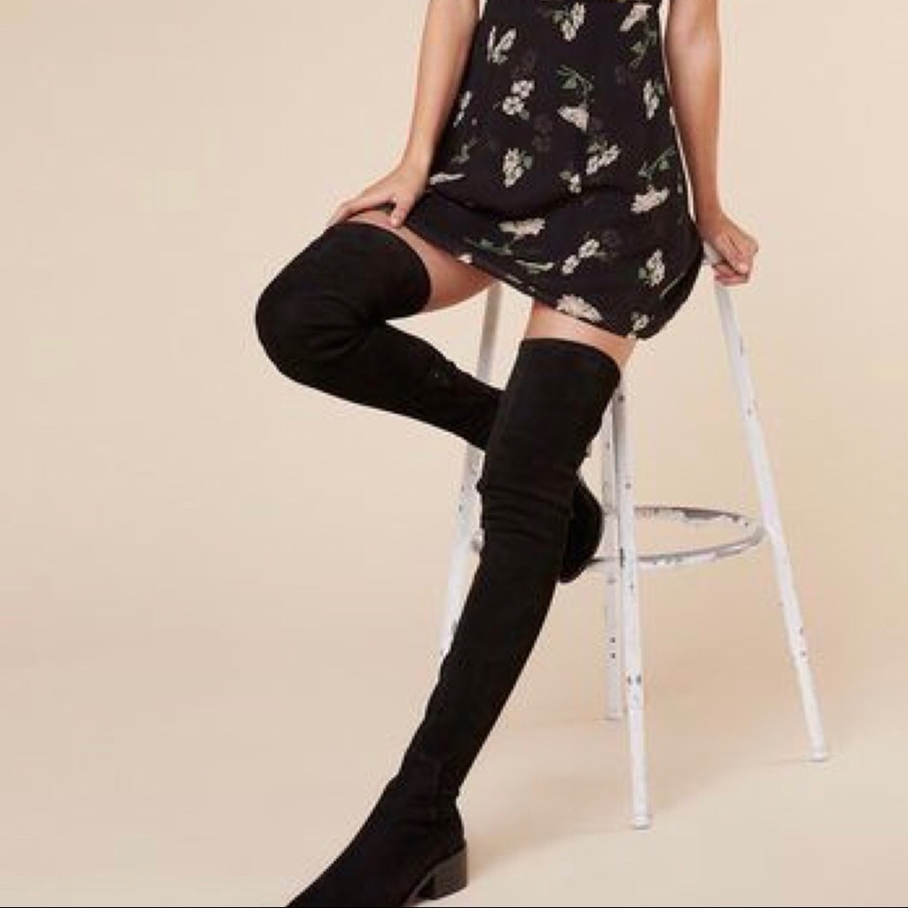 & Other Stories Sleek Black Over the Knee Boots